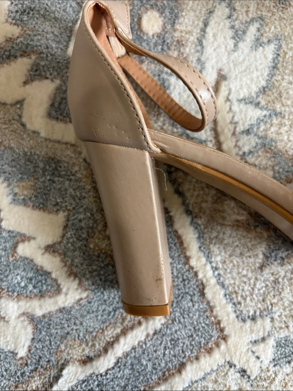 Women's Braided Ankle Strap Heels in Beige